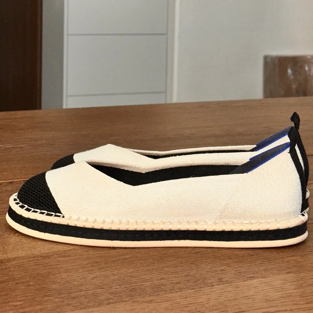 Rothy's Black and Cream Flats Size 10 - Picture 7 of 16